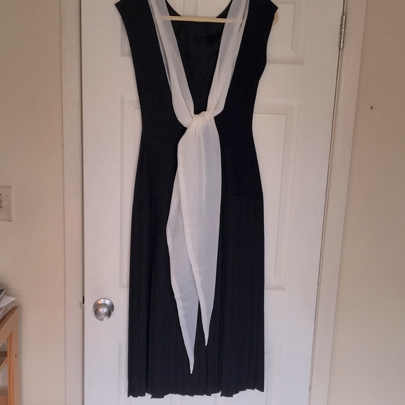 Vintage Black Cocktail/Evening Drop Waist Dress - Picture 9 of 12